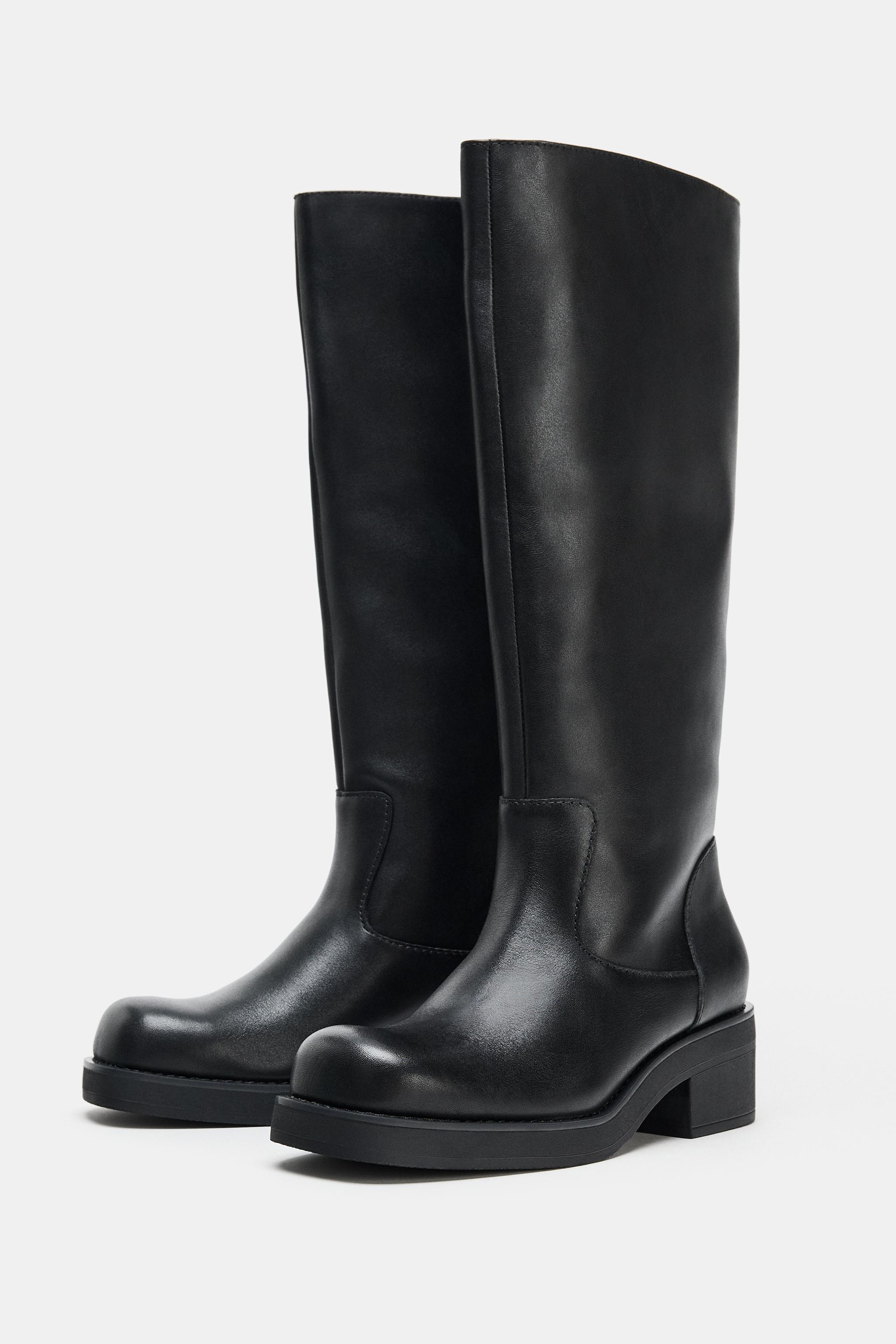 LOW HEEL WATER REPELLENT LEATHER BOOTS